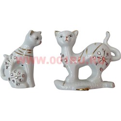 Две кошечки из фарфора со стразами, цена за пару - фото 100733