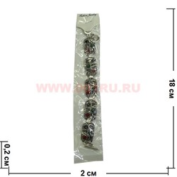Браслет с камнями серебристый (M-100) прямоугольный цена за упаковку из 12шт - фото 100744
