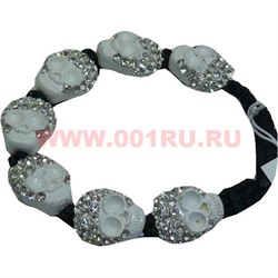 Браслеты с черепом (B-15) 7 черепов цена за упаковку из 12шт - фото 100745