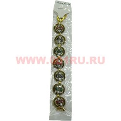 Браслет с камнями золотистый (M-100) круг цена за упаковку из 12шт - фото 100789