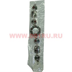 Часы с камнями (M-103) разнокамни круг-квадрат цена за упаковку из 12шт - фото 101072