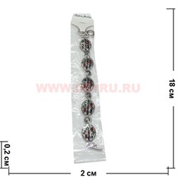 Браслет с камнями серебристый (M-100) овальный цена за упаковку из 12шт - фото 101155