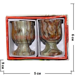 Набор из оникса 2 бокала 4-5 см (1,5x2 дюйма) в картонной упаковке - фото 102332