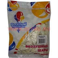 Шар круглый пастель белый White 5 дюймов 100 шт (Веселый Праздник) - фото 102497