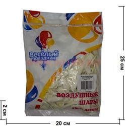 Шар круглый пастель белый White 5 дюймов 100 шт (Веселый Праздник) - фото 102498