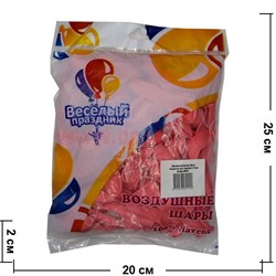 Шар круглый пастель розовый светлый Light Pink 5 дюймов 100 шт (Веселый Праздник) - фото 102554