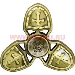 Спиннер fidget антистресс с крестами металлический - фото 102985