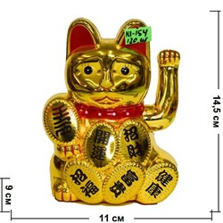 Кот манэки-нэко (KL-154) из пластика 14,5 см на 1 АА батарейку 120 шт/кор - фото 103305