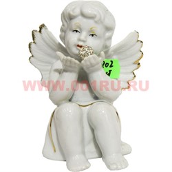 Ангелочек (KL-1202) фарфоровый 13 см с жемчужиной 48 шт/кор - фото 103358
