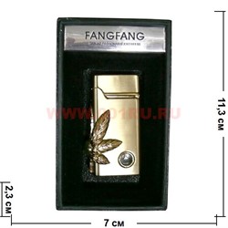 Зажигалка газовая Fangfang (7310) "Листок с камнем" 2 цвета - фото 103544