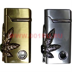 Зажигалка газовая Fangfang (7310) "Листок с камнем" 2 цвета - фото 103545