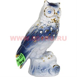Сова фарфоровая 13 см (KL-1254) со стразами 3 цвета 180 шт/кор - фото 103557