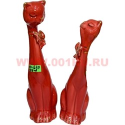 Парочка кошек из фарфора (KL-1237) 20 см высота 48 шт/кор - фото 103663
