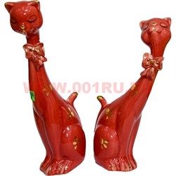 Парочка кошек из фарфора (KL-1237) 20 см высота 48 шт/кор - фото 103664