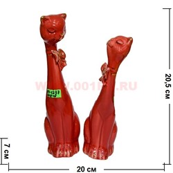 Парочка кошек из фарфора (KL-1237) 20 см высота 48 шт/кор - фото 103665