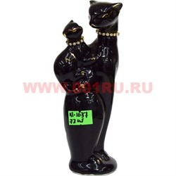 Кошка с котенком (KL-1037) из фарфора 15 см высота 72 шт/кор - фото 103708