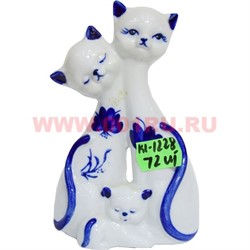 Котики из фарфора под гжель (KL-1228) высота 13 см 72 шт/кор - фото 103723