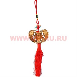 Подвеска Фэншуй деревянная "рыбы с иероглифами", цена за 10 шт - фото 104116