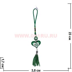 Подвеска мусульманская зеленая "сердце" 12 шт/упаковка - фото 104924