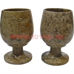 Набор из 2 бокалов 10 см (2,5х4) из яшмы в картонной коробочке - фото 106447