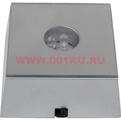 Подставка под кристалл квадратная на 3ААА батарейки зеркальная - фото 108286