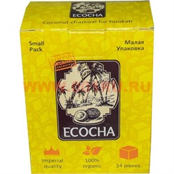 Уголь для кальянов Ecocha 24 кубика 250 гр (кокосовый) - фото 109604