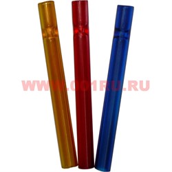 Трубка курительная стеклянная большая цветная 9,5-10,5 см - фото 110192