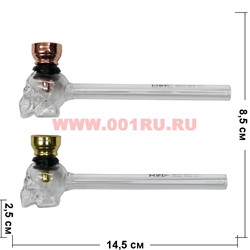 Трубка курительная стеклянная D&K «череп» 8441 - фото 110214