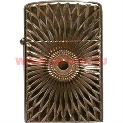 Зажигалка газовая классическая металлическая с узорами - фото 111159