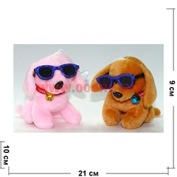 Игрушка на присоске собачка в очках 24 шт/уп - фото 111491