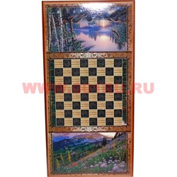 Нарды с рисунками 50x25 см из березы (медведь и другие) - фото 111818