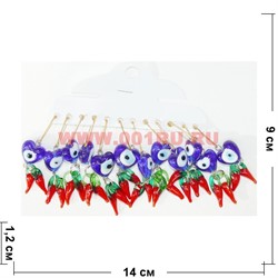 Булавка «сердце с перцем» 12 шт/упаковка (BL-1347) - фото 112645