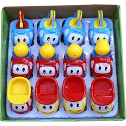 Машинки мини в виде животных Animal Cars 12 шт/уп - фото 112932