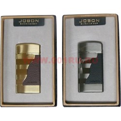Зажигалка газовая Jobon турбо кожа металл - фото 114128