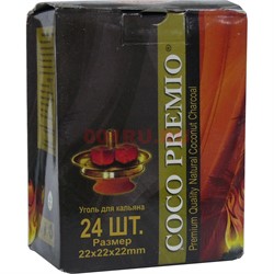 Уголь для кальяна Coco Premio 24 шт кубик 22 мм - фото 114761