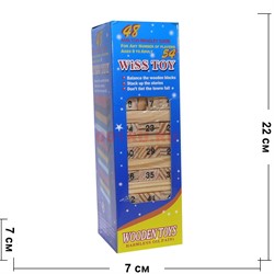 Игра Дженга деревянная с цифрами 48 блоков - фото 117270