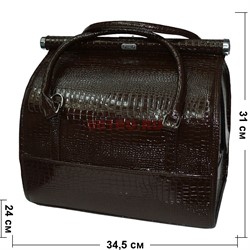 Саквояж-шкатулка для косметики (маникюра) коричневая - фото 117670