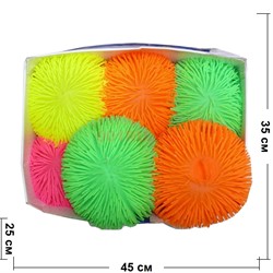 Игрушка мячик ежик светящийся 20 см 6 шт/упаковка - фото 119295