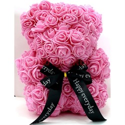 Мишка из роз малый 24 шт/кор 3 цвета - фото 125221