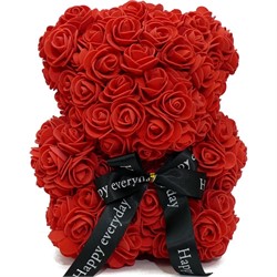 Мишка из роз малый 24 шт/кор 3 цвета - фото 125225