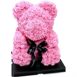 Мишка из роз большой 8 шт/кор 3 цвета - фото 125229