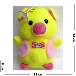 Свинка мягкая игрушка (Pig-21) с присоской 12 шт/уп - фото 125704