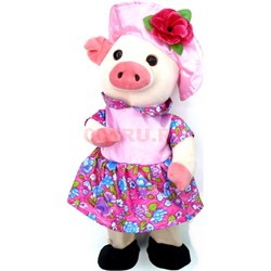 Свинка мягкая игрушка (Pig-4) музыкальная на 3 песни - фото 125711