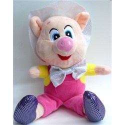Свинка мягкая игрушка (Pig-18) с присоской 12 шт/уп - фото 125734