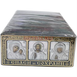 Икона-оберег "тройка" на липучке серебряный фон 50 шт/уп - фото 127797