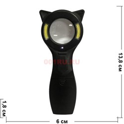 Лупа с LED 250 Lumen c подсветкой на 2АА батарейки - фото 128669