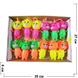 Игрушка Свинка пищащая с подсветкой 12 шт/уп - фото 132738