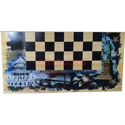 Шахматы-шашки-нарды 3-в-1 доска 50 см - фото 133339