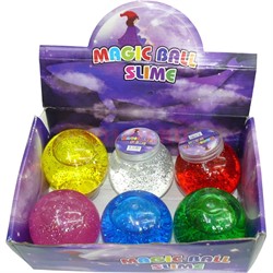 Magic Ball Slime слайм-лизун большой прозрачный 6 шт/уп - фото 135025
