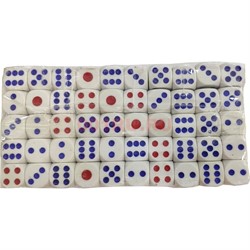 Кости игральные 14 мм (HR-D7-945) сине-красные 100 шт - фото 135141